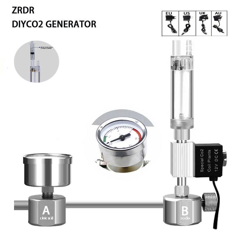 Planted Aquarium Co2 Kit - 수족관 DIY CO2 반응기 생성기 시스템